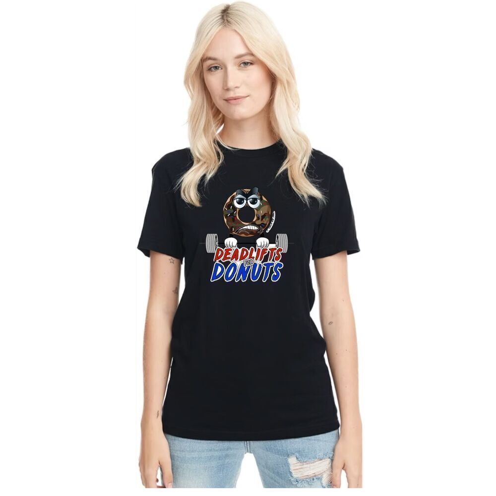 Combat Iron Deadlifts for Donuts Short Sleeve T-Shirt in Black Size Small